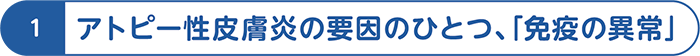 アト1 ピー性皮膚炎の要因のひとつ、「免疫の異常」